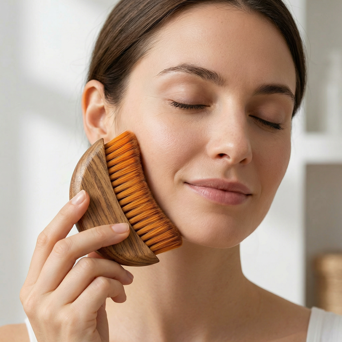 Close-up of the Lumi Lymphatic Drainage Facial Brush design