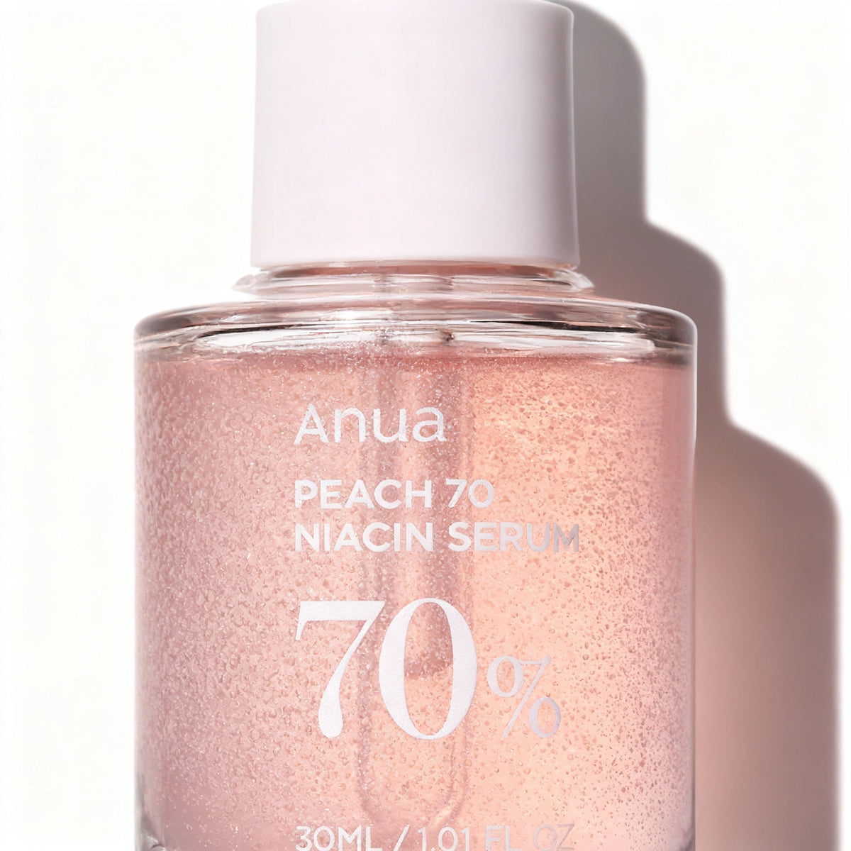 PeachGlow 70 Niacinamide Body Serum bottle detail