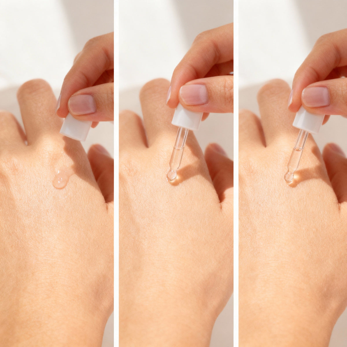 Hand applying Bakuchiol Plumping Serum