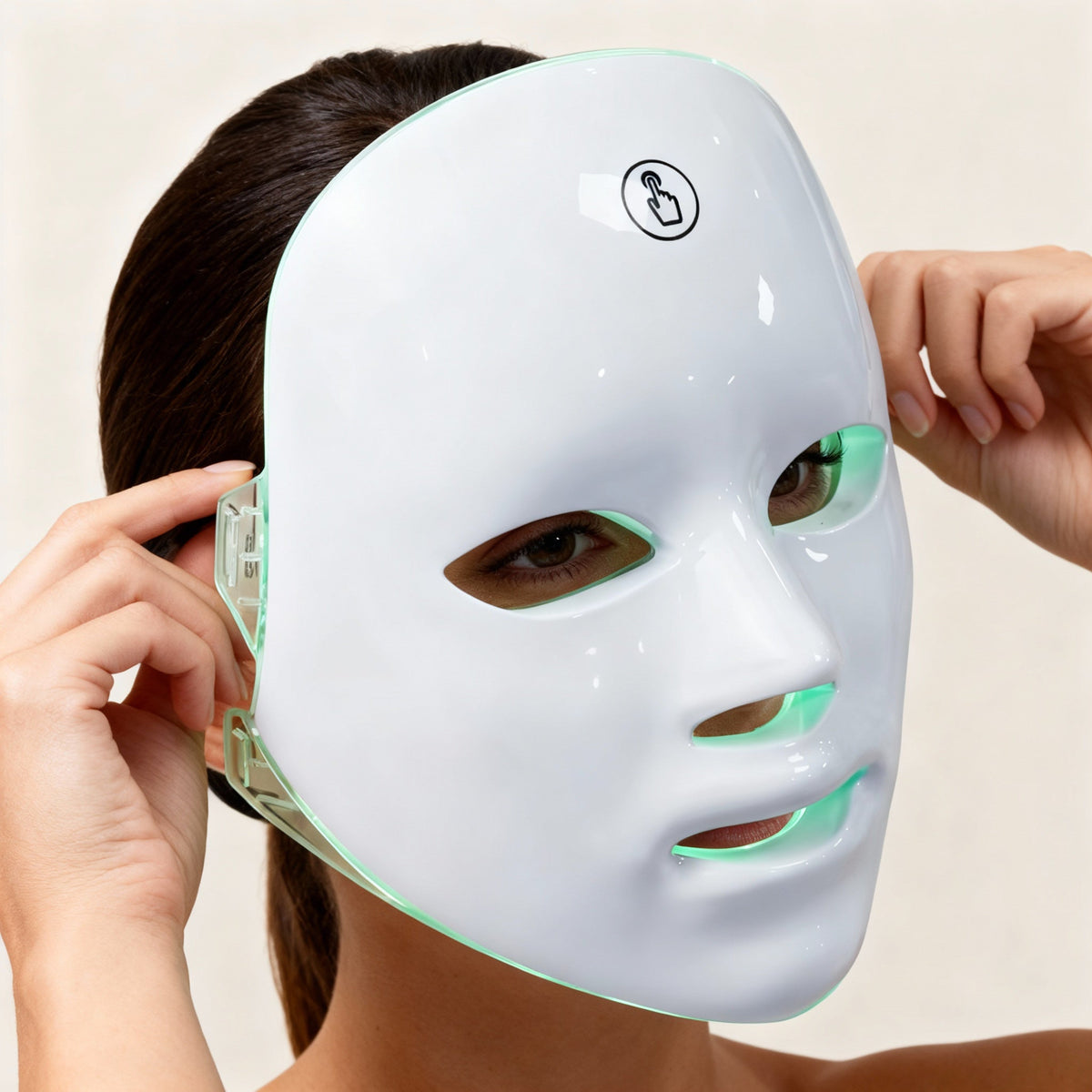 Adjusting the AuraLED Light Therapy Face Mask